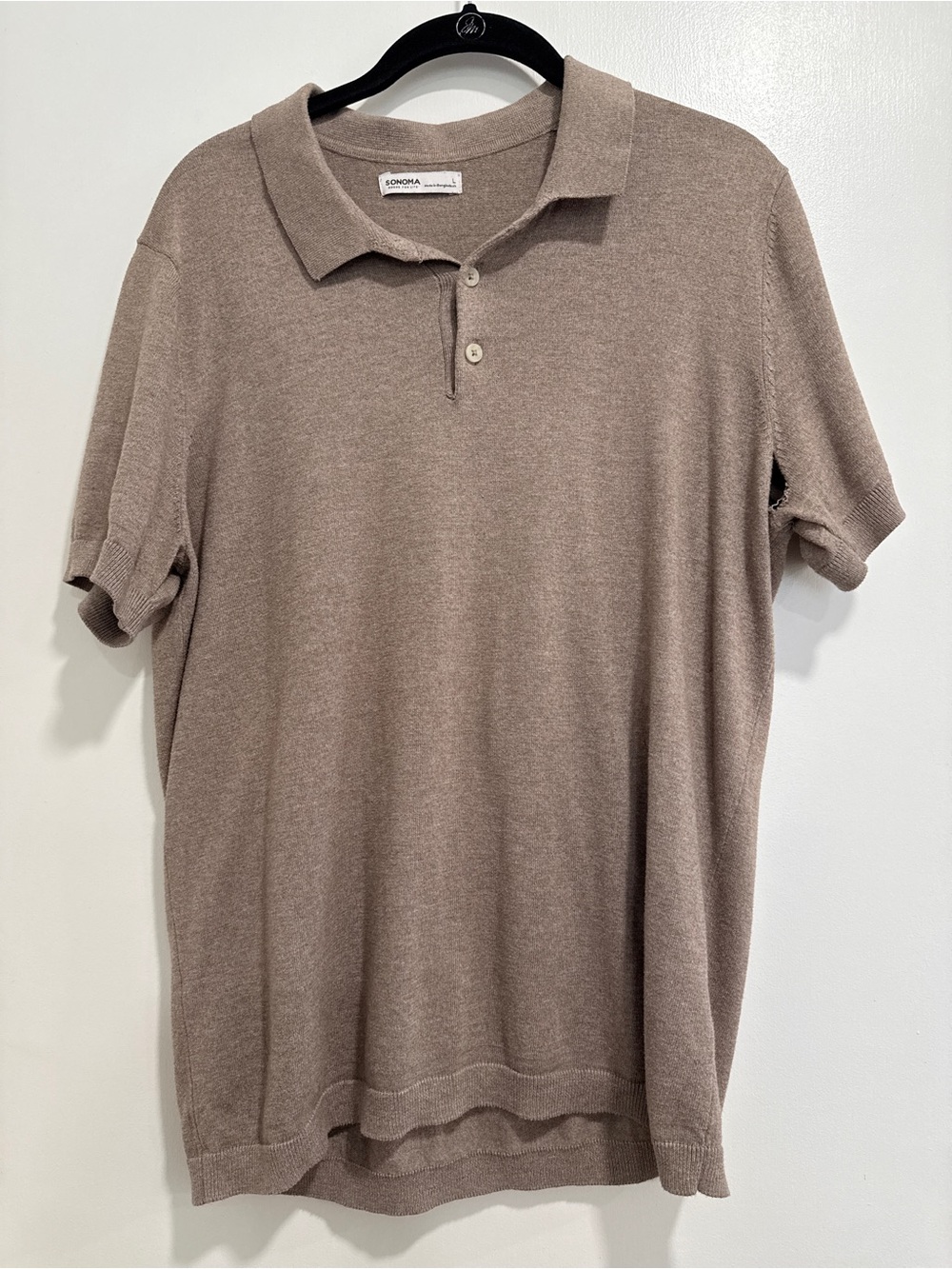Sonoma Men's Short-Sleeve Polo in Taupe READ DESCRIPTION